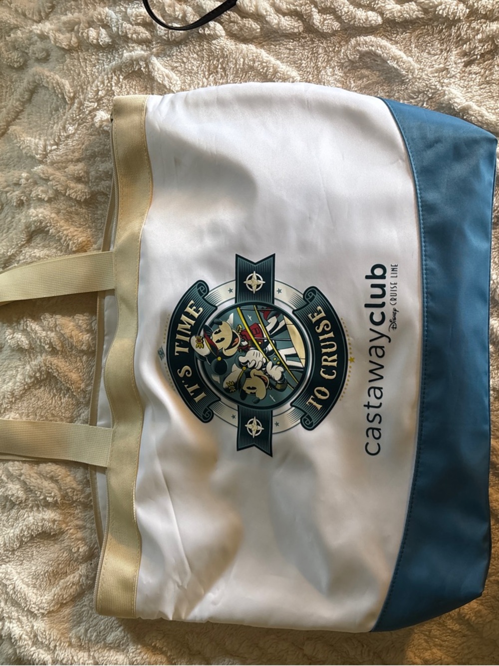 Castaway Club Disney Cruise Line White & Blue Tote Bag